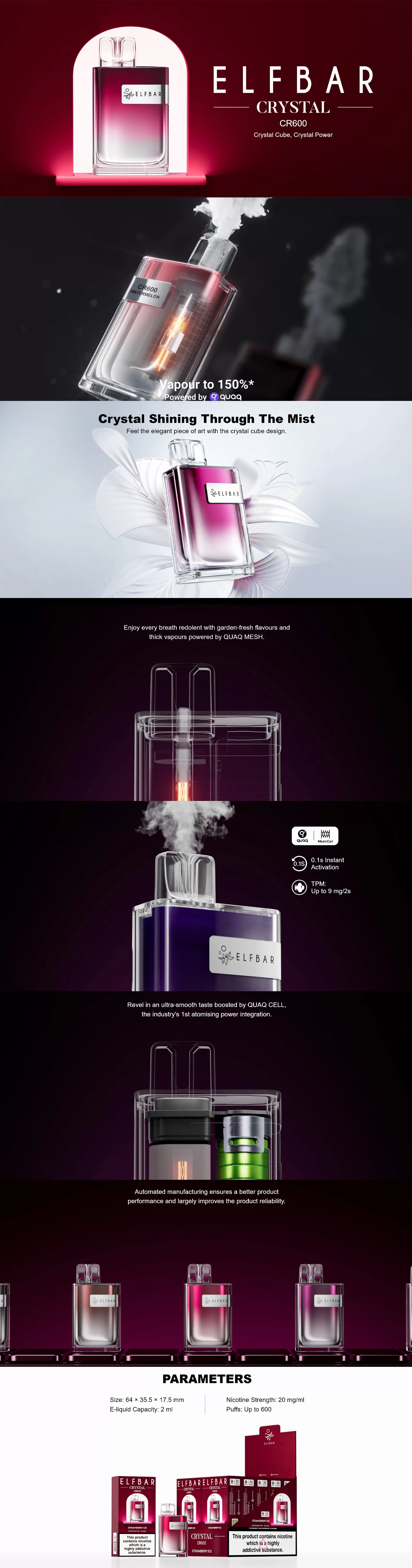 Elfbar Crystal Cr600 Description