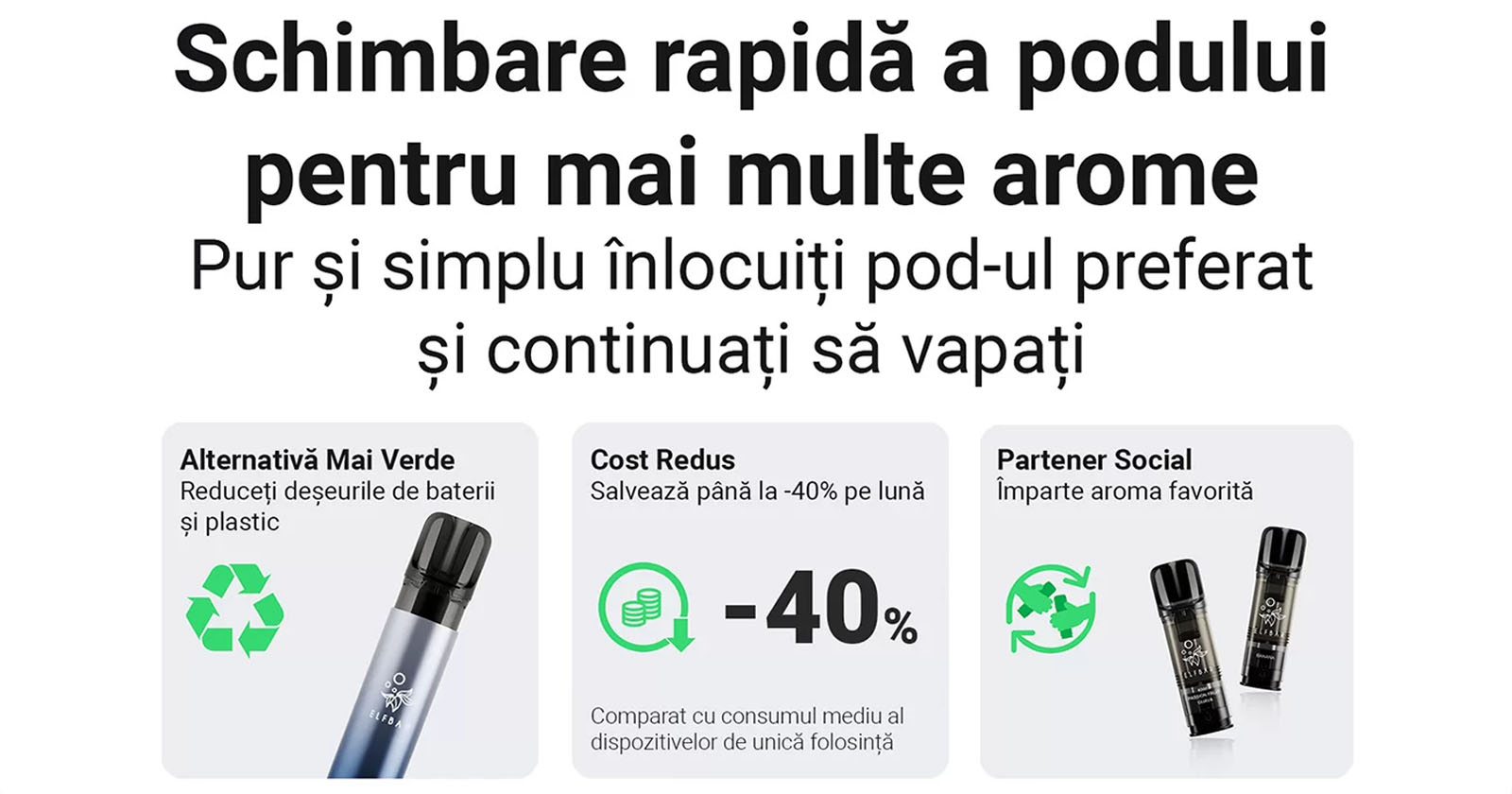 ELFBAR ELFA PRO – Sistemul de Vaping Reîncărcabil cu Capsule ELFBAR ELFA PRO - Capsule ELFBAR