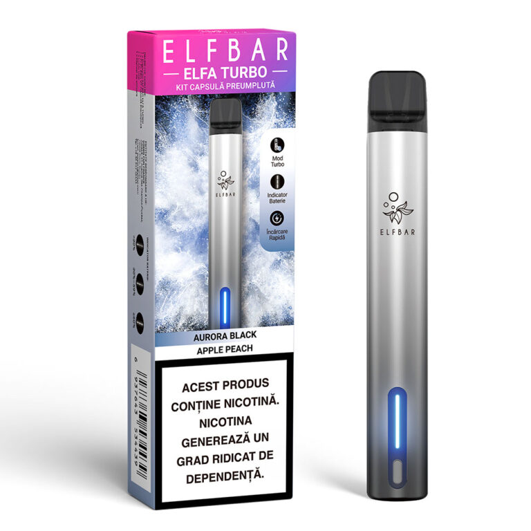 ELFBAR ELFA Pod Kit - Aurora Black Apple Peach Box